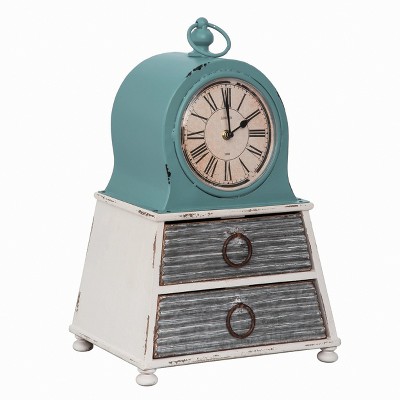 Transpac Wood 24" Multi Spring Shabby Chic Table Clock