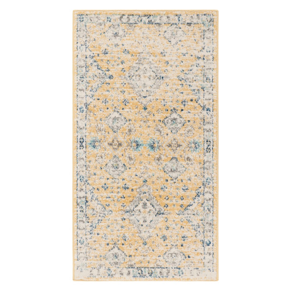 2'2inx4' Medallion Accent Rug Gold/Ivory - Safavieh