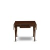 East West Furniture PSNA3-SBR-C 3 PcRectangular Kitchen Table having 12in Leaf and 2Fabric Dinette Chairs in Saddle Brown . - 3 of 4