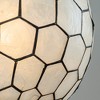 ALOADECOR Vintage Mid Century Natural Capiz Seashells Chandelier in Antique Brass Globe Lantern Shells Pendant Light for Living Room - 4 of 4