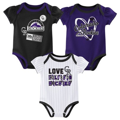MLB Colorado Rockies Infant Girls' 3pk White Bodysuit