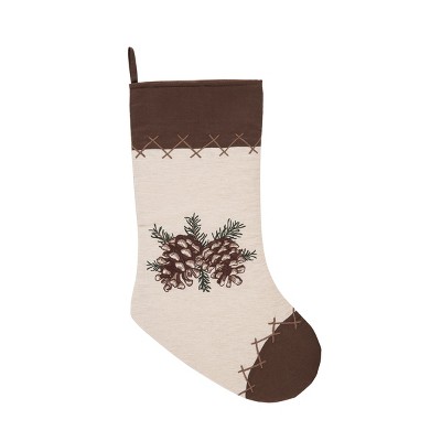 C&F Home Lodge Pinecone Embroidered Christmas Stocking