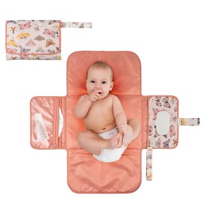 Tiny Twinkle Portable/Foldable Waterproof Diaper Changing Pad with Smart Wipes Pocket - 1 of 4