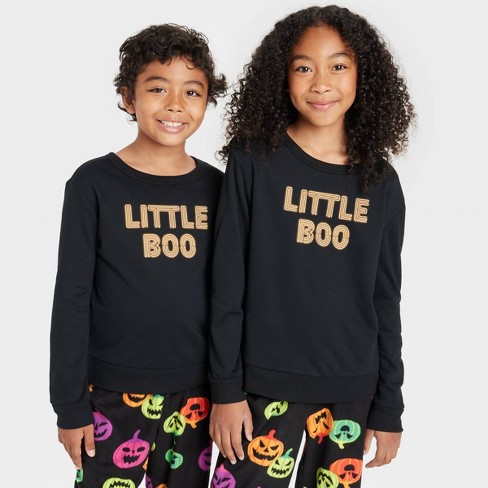 Kids Halloween little Boo Glow in the dark Matching Family Pajama Sweatshirt Hyde Eek Boutique Black L Target