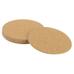 Unique Bargains Thickened Cork Self-Adhesive Round Coasters for Tableware - 1 of 4