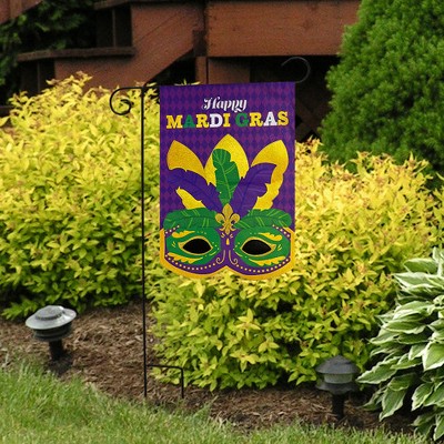 Mardi Gras Mask Burlap Outdoor Garden Flag 18" x 12.5"