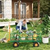 Heavy-Duty 2-in-1 Garden Wagon Utility Steel Cart with All-Terrain Tires and Removable Mesh Side Panels - 2 of 4