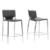 Set of 2 Montclare Modern and Contemporary Bonded Leather Upholstered Modern Counter Height Barstool Black - Baxton Studio - image 2 of 3