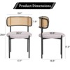MAYEERTY Modern Upholstered Dining Chairs, Rattan Back, Metal Legs, Kitchen - 4 of 4