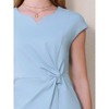 INSPIRE CHIC Women's Elegant Peplum Sweetheart Neck Cap Sleeve Office Wrap Blouse - 4 of 4