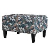 CAVINAS Modern Upholstered Square Ottoman Stool with Wood Legs,Small Waffle Tufted Ottoman for Bedroom,Apartment - 2 of 4