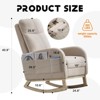 KTMBDW Rocking Chair Nursery, Teddy Upholstered Glider Rocker with High Backrest,Reading Chair Modern Rocking Accent Chairs for Nursery, Living Room - 2 of 4