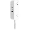 GE 2-Outlet Extension Cord 2 USB-A 1 USB-C 12W 6' Braided White/Gray: Flat Plug, USB Charging, 16 AWG, 6ft Length - 3 of 4