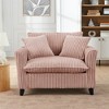 XINGHANZHENXUAN Corduroy Tufted Lazy Sofa with Ergonomic Backrest & Soft Seat, Easy Assembly Accent Chair for Living Room & Bedroom - 3 of 4