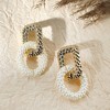 SOHI Women's White Link Drop Earrings - 2 of 3