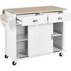 NicBex Kitchen Island with Wheels Folding Kitchen Island with 2 Sliding Door Storage Cabinets and 2 Drawers - 2 of 4