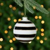 Northlight Striped and Dotted Christmas Glass Ball Ornaments - 4" - White and Black - Set of 2 - 2 of 4