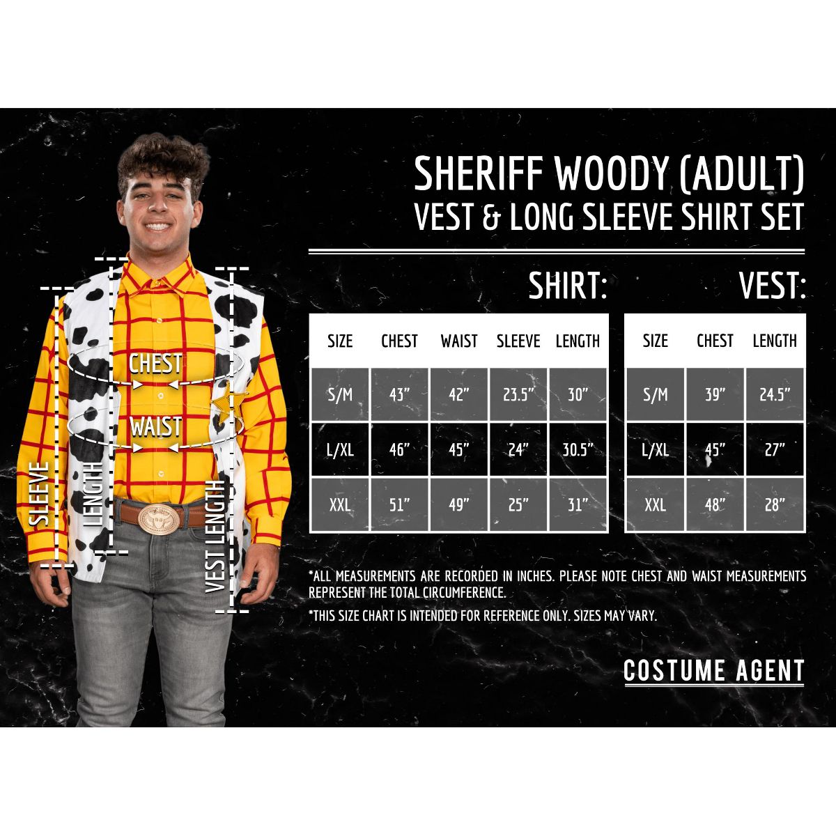 Sheriff Woody Cowboy Adult Halloween Cosplay Costume Set (Shirt, Vest, and Badge) - thumbnail 10