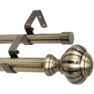 Urbanest Door Knob Manhattan 1-inch 3-4 inch Double Drapery Curtain Window Rod Set - 1 of 4
