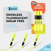 Enday Yellow Highlighters – 3-Pack Chisel Tip Desk Style Markers with Cushion Grip, Smudge-Free Fluorescent Ink for School, Office & Home Use - 4 of 4