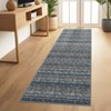 Washable Modern Rug Non Slip Low Pile Rug Striped Transitional Accent Throw Floor Cover Foldable Indoor Carpet for Living Room Bedroom Playroom - 2 of 4