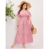 Women's Plus Size V-Neck Maxi Dress: Flowy Boho Elegance for Vacations & Garden Soirees Dress - 4 of 4