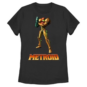 Womens Nintendo Prime Samus Aran Full Shot T Shirt - 1 of 4