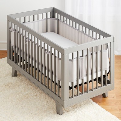 Breathable Baby Solid Mesh Crib Liner - Gray