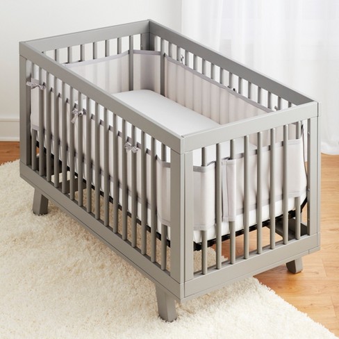 Breathable Baby Solid Mesh Crib Liner - Gray - image 1 of 4