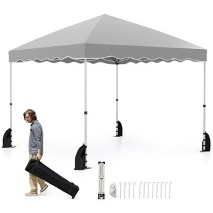 Tangkula 10 X 10 FT Pop up Canopy Tent Portable Foldable Patio Shelter w/ Wheeled Bag - 1 of 4