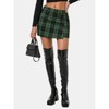 EXLURA Womens Button Bodycon Mini Skirt Sexy Night Club High Waist Elastic Y2K Fall Winter Plaid Skirts - 2 of 4