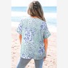 Amaryllis Women’s V-Neck Short Sleeve Blouse with Layered Ruffle Sleeves Relaxed Fit - 3 of 4