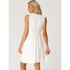cheibear Women's Sleeveless with Pockets V Neck Lace Trim Lounge Casual Outfits Dresss - 4 of 4