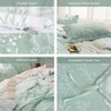 King Size Reversible Floral Duvet Cover Set, Green, 3 Pieces, Zipper Closure, 104x90 with 8 Ties, 2 Pillow Shams 20x36 - 4 of 4