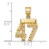 Black Bow Jewelry 14k Yellow Gold, Varsity Collection, Small D/C Pendant Number 47 - 2 of 3