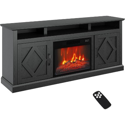 67" Fireplace TV Stand with Electric Fireplace & Storage, Media Console Entertainment Center for TVs Up to 80 Inches, Remote Control