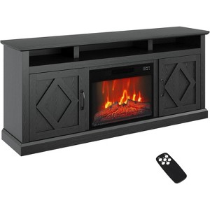 67" Fireplace TV Stand with Electric Fireplace & Storage, Media Console Entertainment Center for TVs Up to 80 Inches, Remote Control - 1 of 4