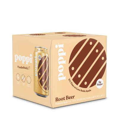 Poppi Root Beer Prebiotic Soda - 4pk/12 Fl Oz Cans : Target