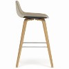 Sapphtopaz Modern Bar Stool Upholstered Dining Chairs with Curved Seat and Backrest Counter Height Barstools Set of 2 for Kitchen Island - 3 of 4