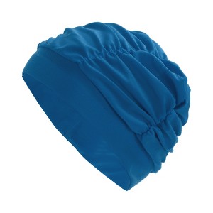 Unique Bargains Nylon Pleated Style Swimming Cap 1 Pc - 1 of 4