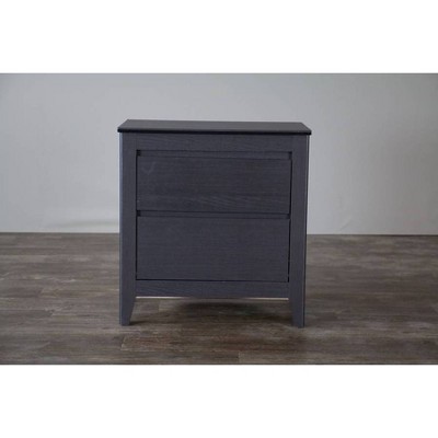 Espresso Contemporary 2-Drawer Nightstand with Angled Feet