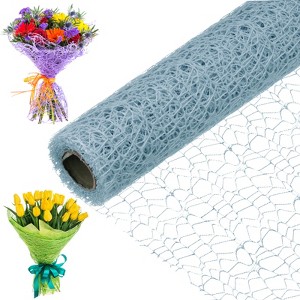 Unique Bargains Jacquard Net Mesh Flower Gift Wrapping Paper 180"x19.7" 1 Pc - 1 of 4