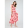 August Sky Women's Sweetheart Neckline Multi Print Midi Dress - 3 of 4