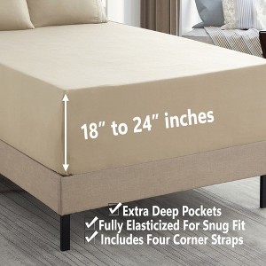 18"-24" Extra Deep Pocket, Double Brushed High End Microfiber Sheet Set by Sweet Home Collection® - 1 of 4