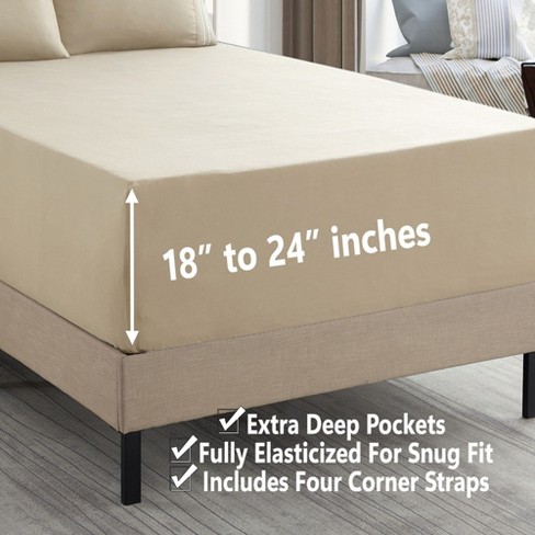 18"-24" Extra Deep Pocket, Double Brushed High End Microfiber Sheet Set by Sweet Home Collection® - image 1 of 4