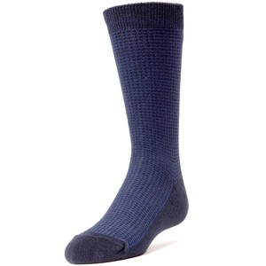 Memoi Diamond Textured Boys Cotton Rich Dress Crew Socks - 1 of 2