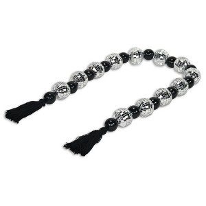 HomeRoots 48" Black And Silver Bling Bling Beads Decorative Tassel - 1 of 4