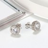 Halo 3D Stud Earrings for Women Round Sterling Silver Clear Cz Ginger Lyne Collection - 2 of 4