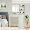 Vanity Desk Modern with LED Mirror and Storage Cabinet for Bedroom 35.43in-3irtyhousy - 3 of 4