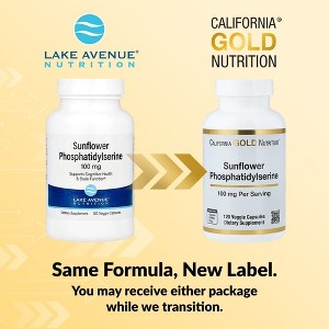 California Gold Nutrition Sunflower Phosphatidylserine, 100 mg, 120 Veggie Capsules - 1 of 4